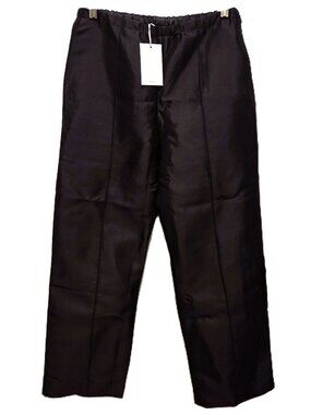 Donni Satin Cocktail Pant Silk Wool Pants Black Acetate Lined Pockets Medium